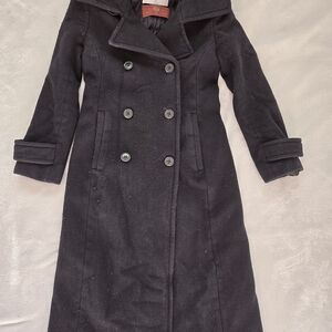 Babaton Elegant Navy Double-Breasted Women's Coat ,Size XXS